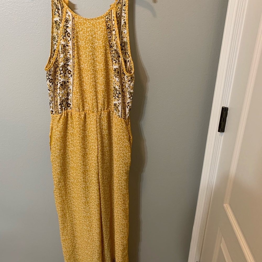 yellow floral jumpsuit